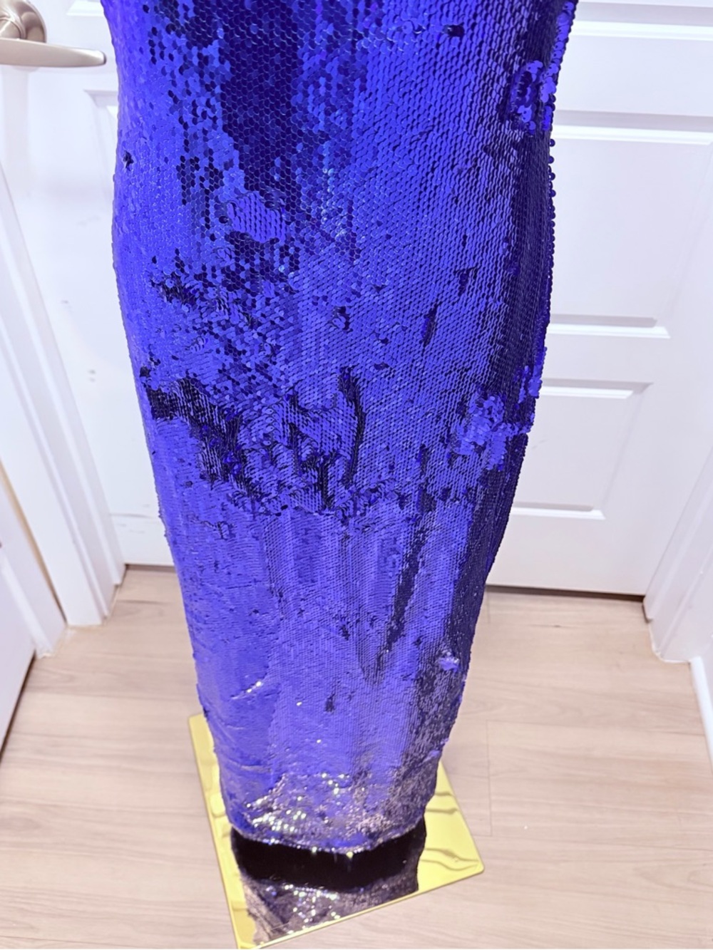 Halston Heritage Electric Blue Sequin Maxi Dress - Picture 9 of 11